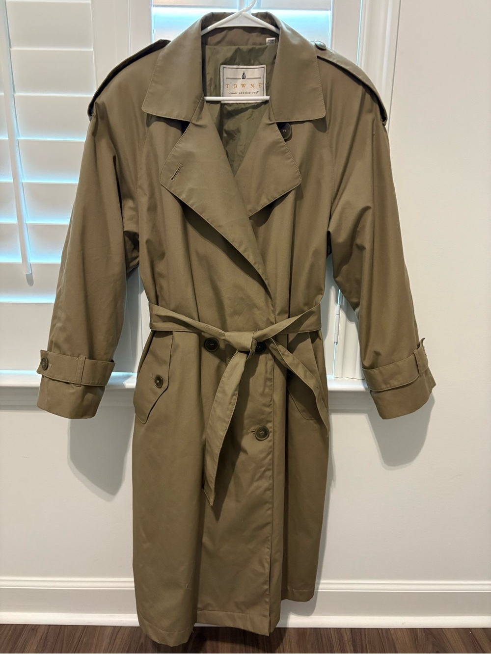 Towne From London Fog Classic Trench Coat in Khaki - Modern Utility Style